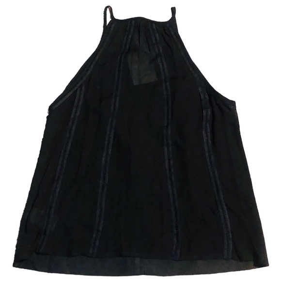 NWT Joie Womens Black Spaghetti Strap V Neck Tassel Pullover Tank Top Size Small - Picture 2 of 3